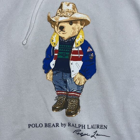 New $228 Ralph Lauren Polo Hoodie Hooded Sweatshirt Polo Bear Cowboy Carter L/G - Picture 5 of 5